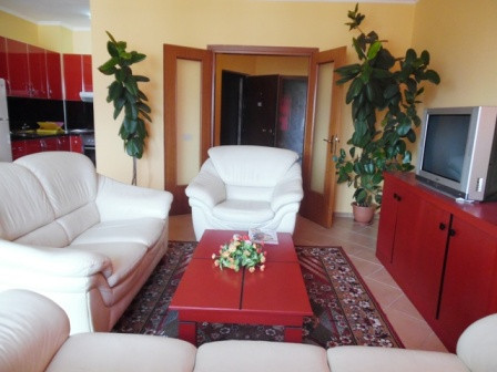 Apartment for rent in Blloku area in Tirana.
The apartment is situated on the 8th floor of a new bu