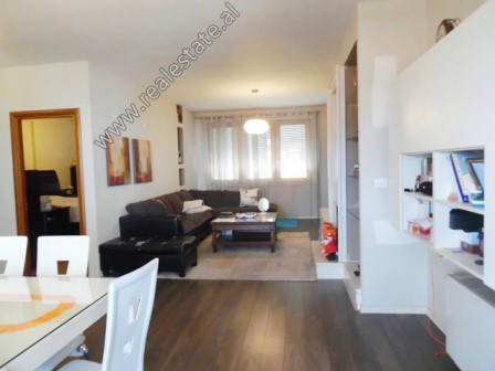 Two bedroom apartment for rent in Mine Peza Street in Tirana.
It is situated on the 4-th floor of a