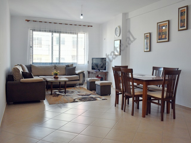 Two bedroom apartment for rent in Hito Cako Street in Tirana.
It is positioned on the sixth floor o