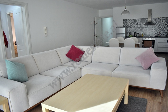Two bedroom apartment for rent in Bogdaneve street in Tirana, Albania.
It is located on the 7-th fl