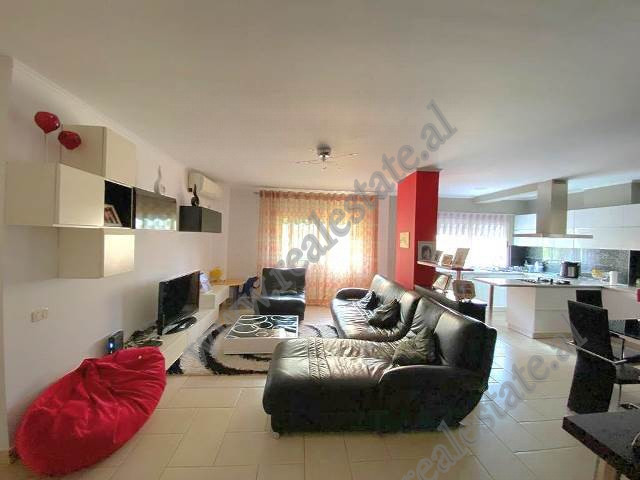 Two bedroom apartment for rent in Tisha Dahia Street in Tirana.

Located on the 4th floor of a bui