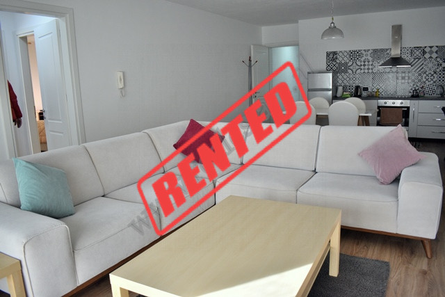 Two bedroom apartment for rent in Bogdaneve street in Tirana, Albania.
It is located on the 7-th fl
