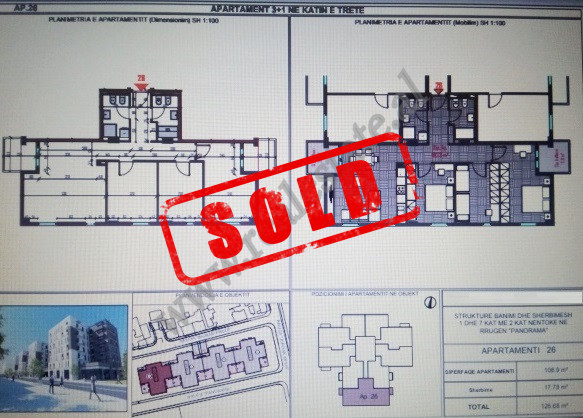 Apartament 3+1 per shitje prane kompleksit Panorama ne Tirane.
Ndodhet ne katin e 3-te banim te nje