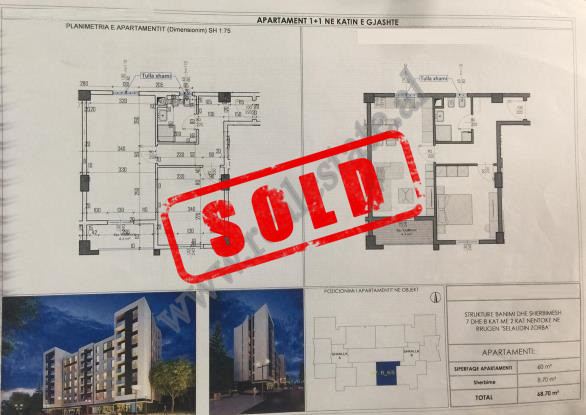 Apartament 1+1 per shitje ne rrugen Selaudin Zorba, prane Spitali Amerikan 2 ne Tirane.
Apartamenti
